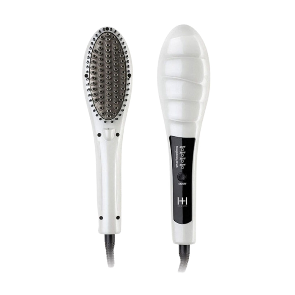 HEATED STRAIGHTENING BRUSH-WHITE